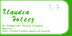 klaudia holecz business card